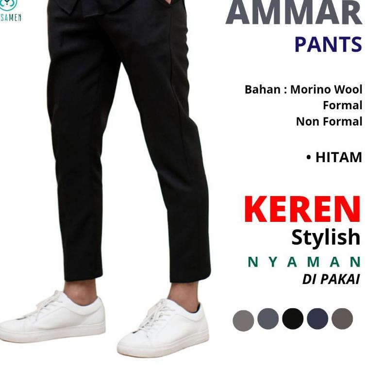 CR.22Oc22n ‑ CELANA PANJANG SUNNAH ANKLE PANTAS (LAA ISBAL) CHINOS PRIA ALSAMEN AMMAR PANTS WARNA HI