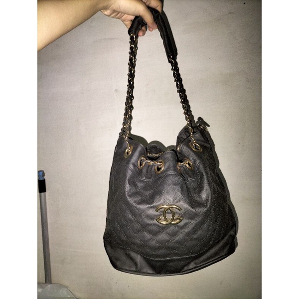 tas serut hitam / slempang bag bkk chanel kulit waterproof anti air