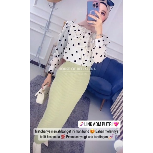 Rok Rib Knit Panjang Maxi Super Premium By Bellaluna Butik