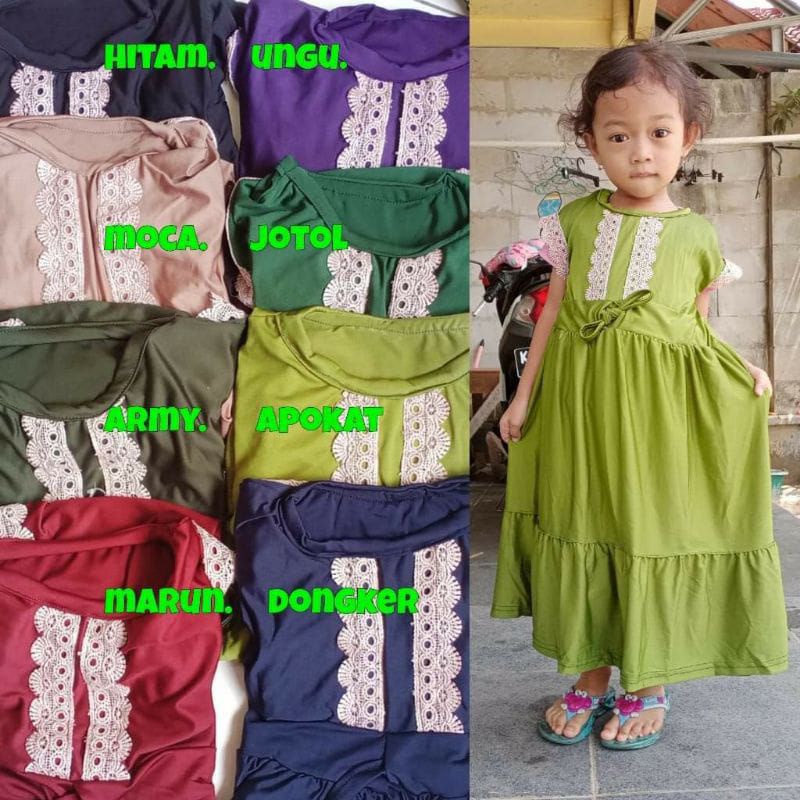 DASTER ARAB RENDA ANAK UMUR 2-5 TAHUN BAHAN JERSY PREMIUM