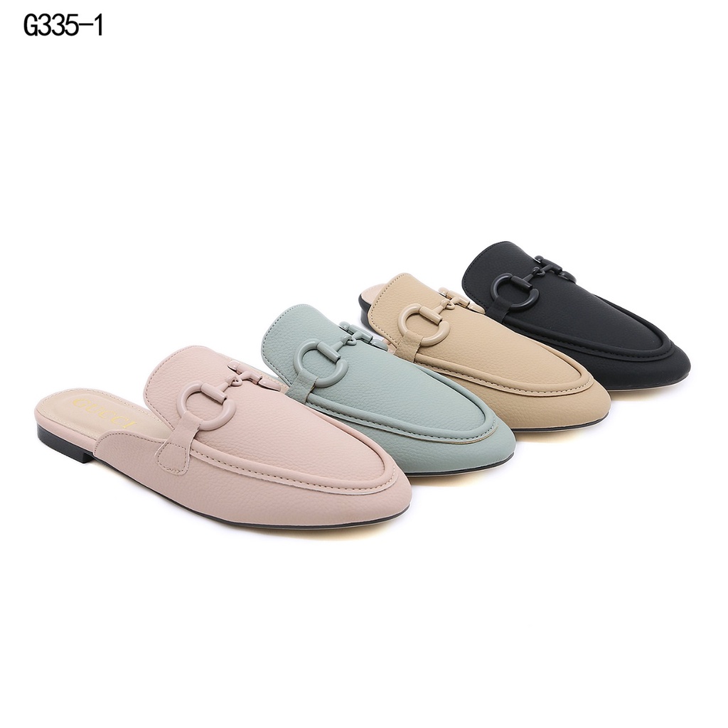 GC Horsebit Togo Leather Embellished Mules G335-1