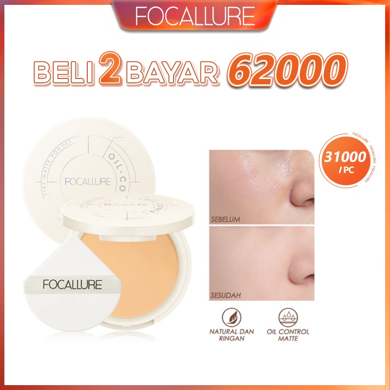 FOCALLURE Natural Oil-control Powder Stay-Matte Powder Up to 12 Hours Long Lasting