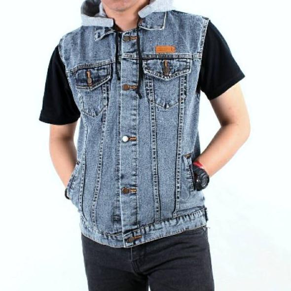 Booming Rompi Jeans Pria/ Rompi Levis / Rompi sandwash / Rompi Motor
