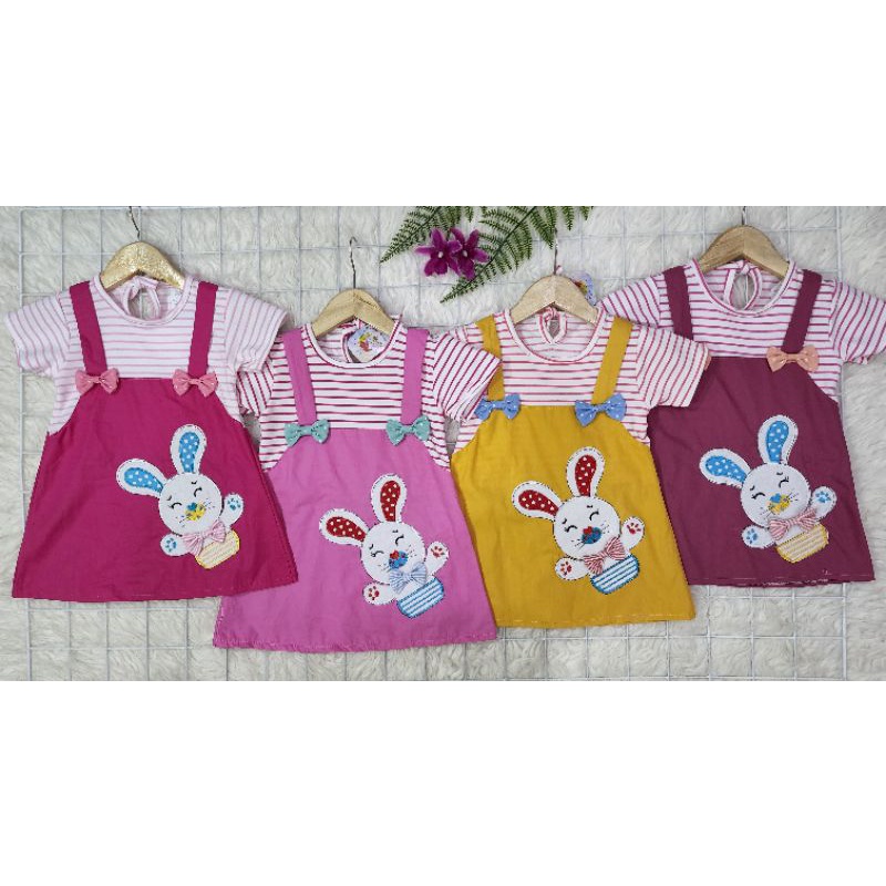 Baju bayi perempuan dress bunny 028