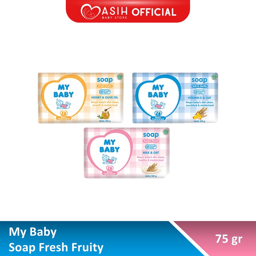 Sabun Batang Bayi My Baby 75gr - Soap Bar Soft And Gentle Fresh Fruity Sweet Floral