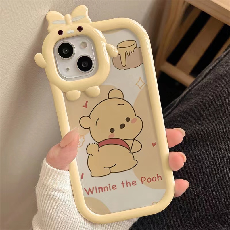 Ins Casing iPhone 14 14pro 14Plus 14prm 13 13pro 13prm 11 6splus 7Plus 8Plus Xr XS 13 12pro Max Motif Winnie the Pooh