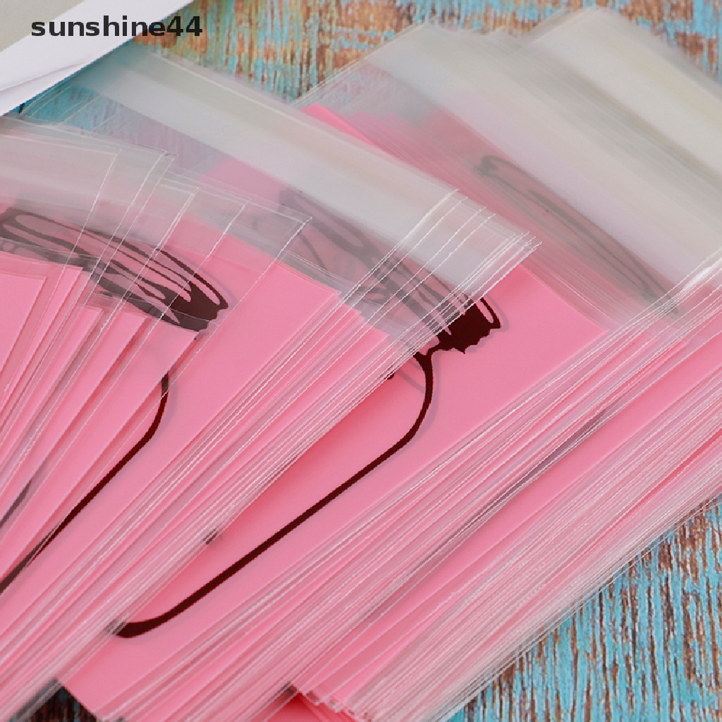 Sunshine 100PCS Kantong Plastik Permen / Biskuit Motif Kartun Dengan Perekat