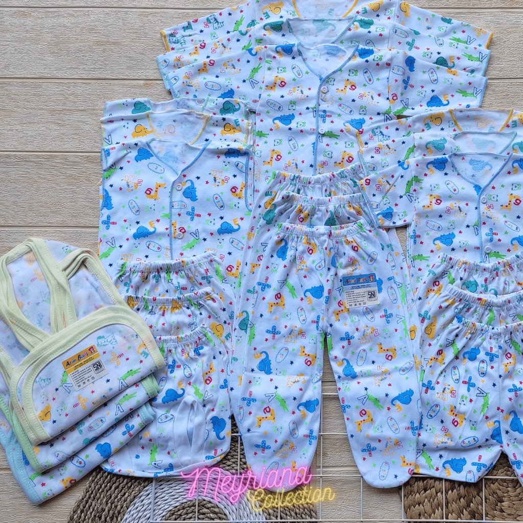 33 PCS Perlengkapan Bayi Baru Lahir Paket Newborn Laki Perempuan Celana Baju Bayi Popok Sarung tangan Kaki Seri Jungle Meyriana Collection