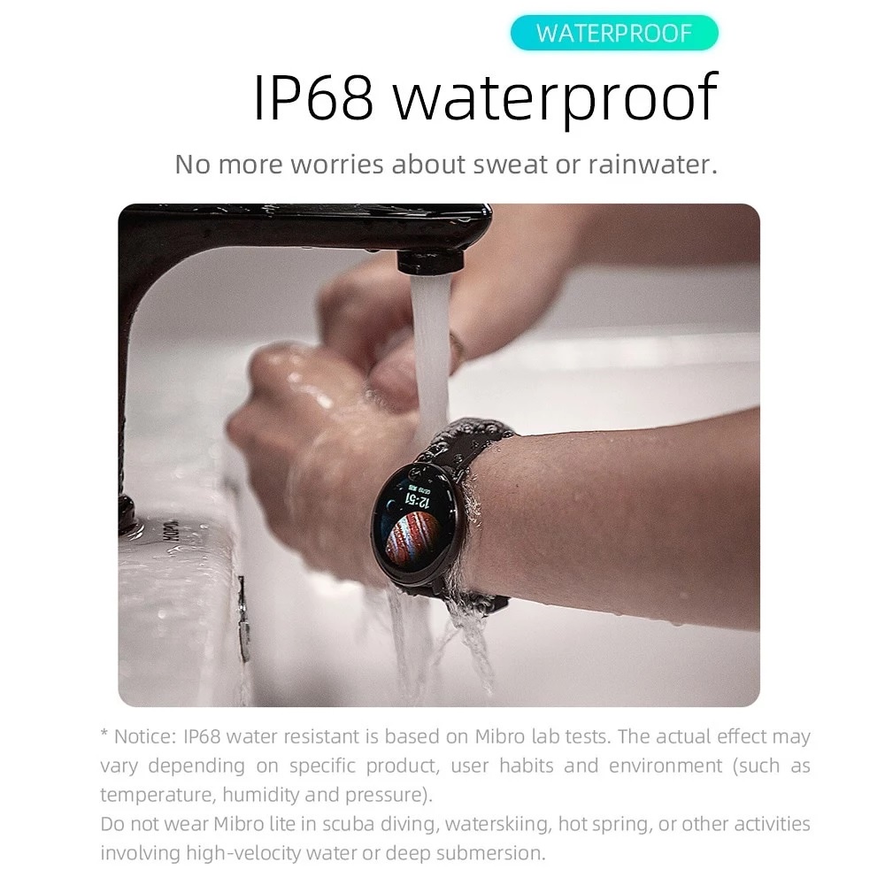 MIBRO LITE Smartwatch - IP68 Waterproof Sporty AMOLED 1.3-inch Screen - Jam Tangan Pintar 15 Sports Mode Tahan Air IP68