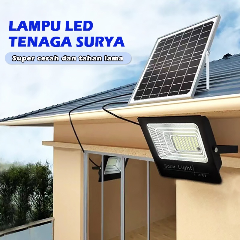 BELILCD Lampu Tenaga Surya LED Lampu Solar Outdoor Spotlight Flood Light Street Lamp with Remote IP67 Tahan air