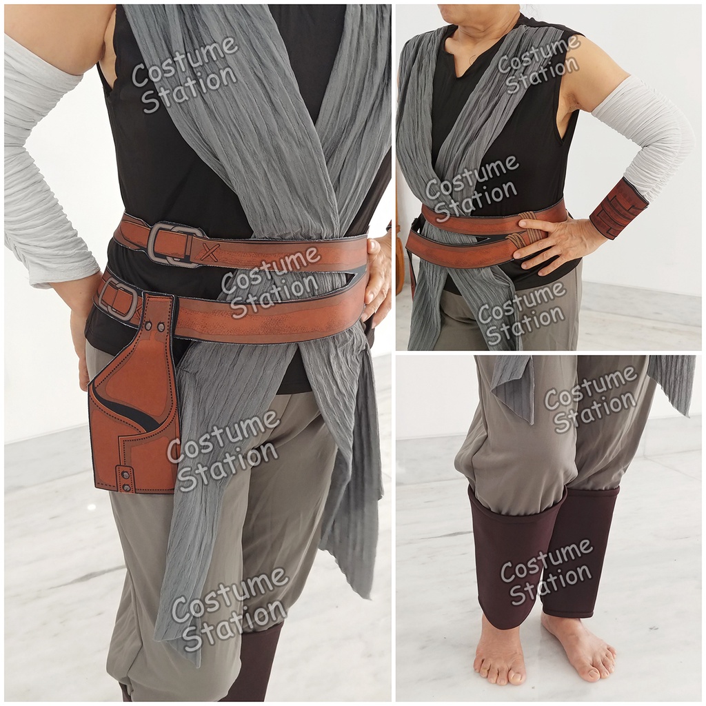 Kostum Star Wars Rey Skywalker Grey / Costume The Last Jedi dewasa wanita