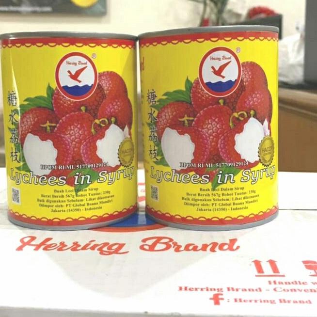 

✨Promo✨ Hari Ini Lychees In Syrup Lychees Kaleng Leci Kaleng Herring Brand serbuuu !