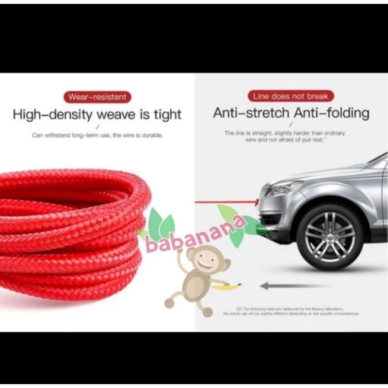 KABEL DATA IPHONE BASEUS CAFULE CABLE FOR LIGHTNING - merah 1M 2.4A