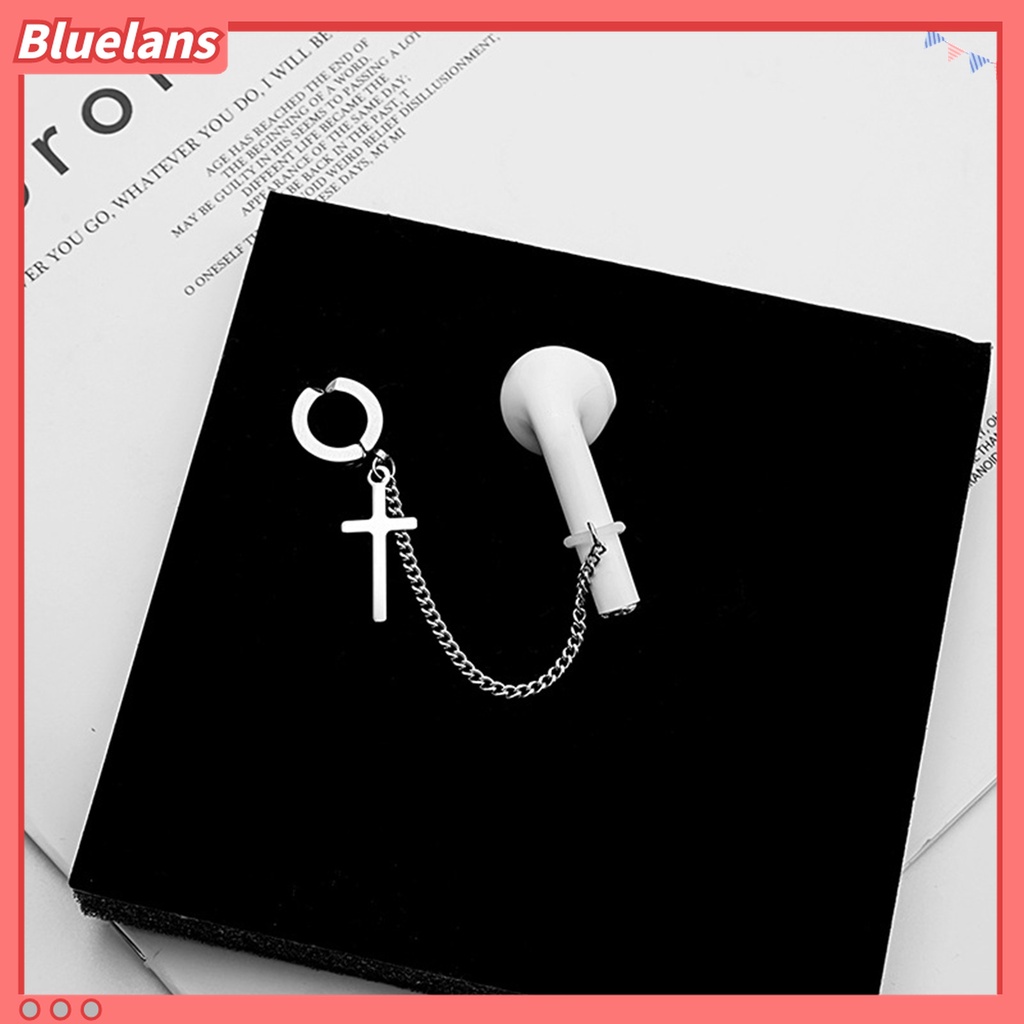 1 Pc Anting Tali Earphone Universal Bahan Stainless Steel Anti Hilang Non slip