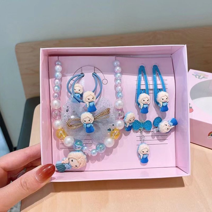 8in1 Set Jepit Rambut Kalung Anting Anak Cewek Kado Ulang Tahun