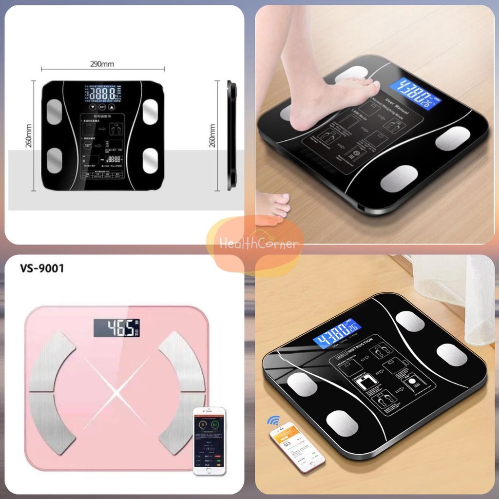 Timbangan Badan SCALES Digital Bluetooth Body Fat Monitor Analysis App 180KG