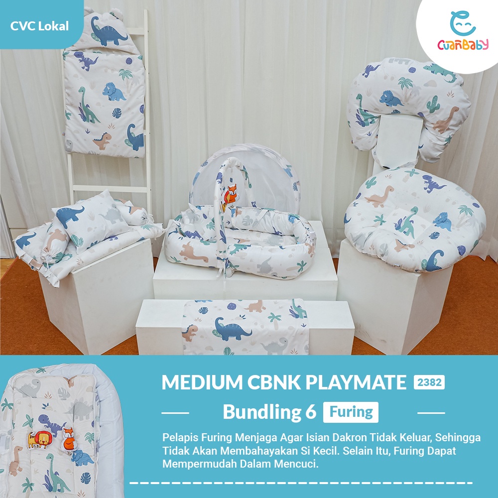 Kasur Bayi Playmate Paket Lengkap Motif Dino Adventure By Cuan Baby MEDIUM CBNK PLAYMATE BUNDLING 6 