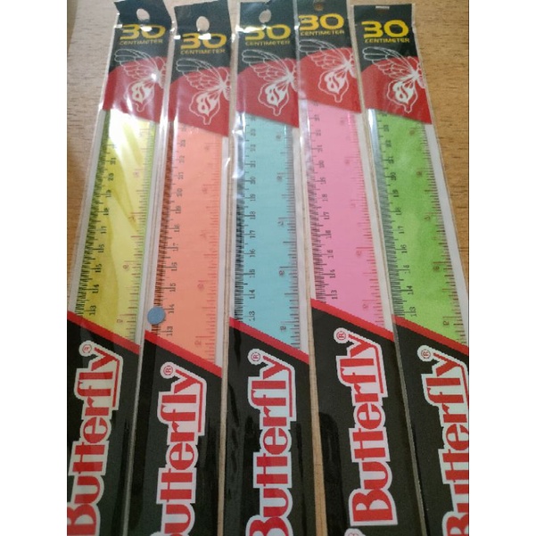 

penggaris plastik 30cm / penggaris butterfly 30cm