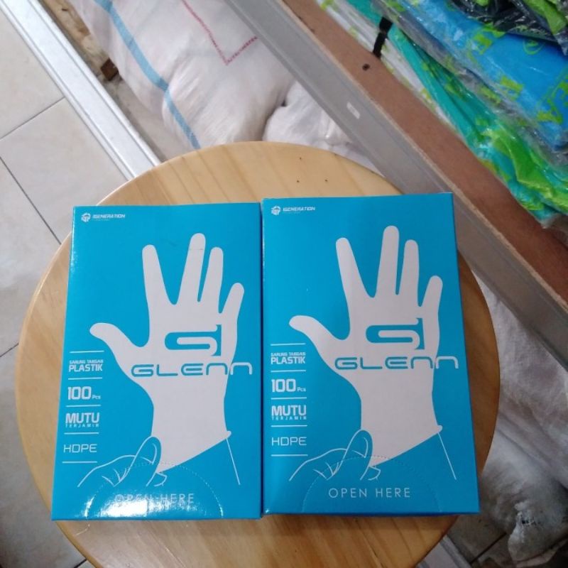 HAND GLOVE 100PCS / SARUNG TANGAN PLASTIK 50 PASANG MEREK GLENN