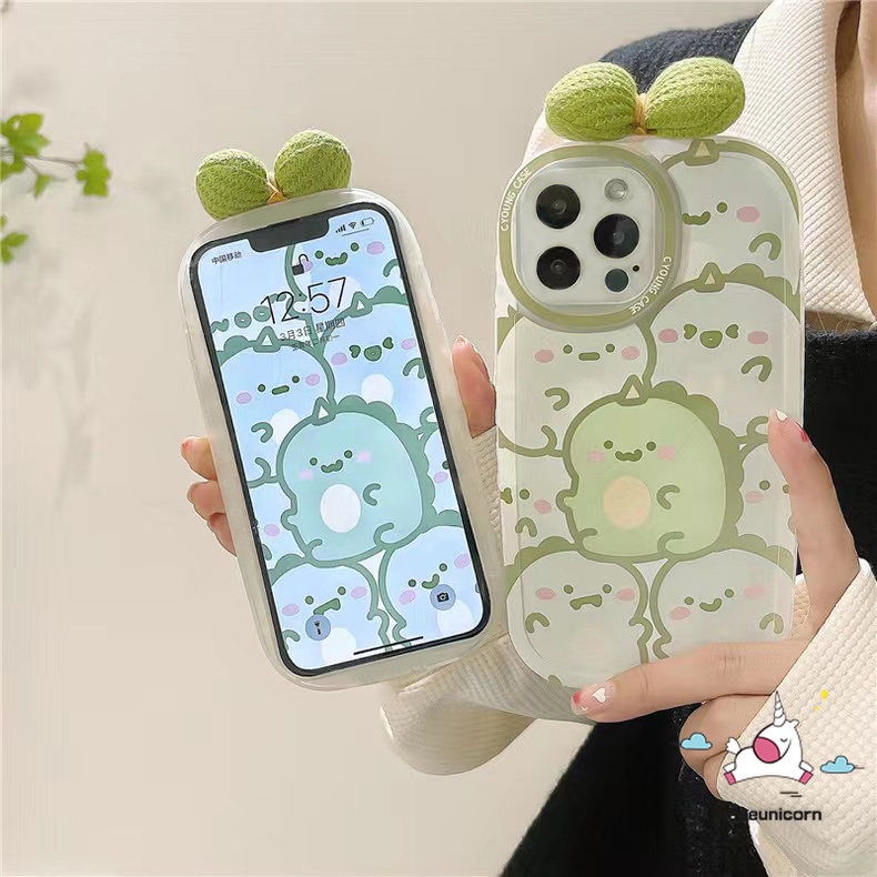 3d Bow-knot Hias Case Realme C15 C53 C35 6i 8i 9i 10 Pro Plus C35 C30 C12 C25 C25Y C31 C25s C21Y 8 C11 C20A C3 C21 C17 C20 8Pro 5i 6 5 6s Kartun Dinosaurus Lensa Bulat Lembut Sarung