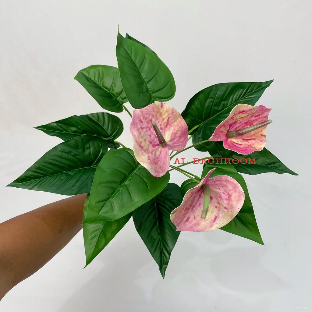 B8089 TANAMAN ARTIFICIAL ANTHURIUM LATEX PT-B3 TANAMAN HIAS PLASTIK HIASAN RUMAH