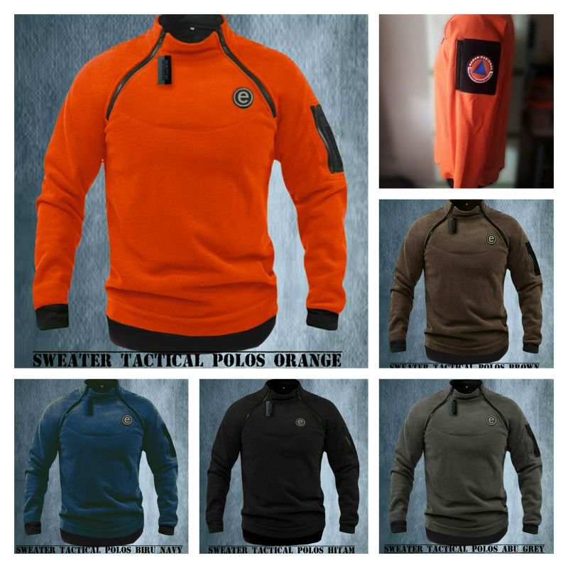 sweater tactical/sweater army plus emblem patch rubber