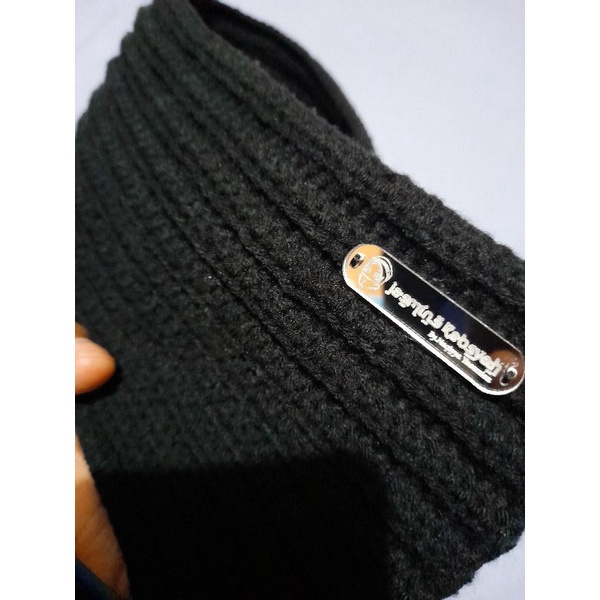 Syal Rajut Polos Hitam Termurah