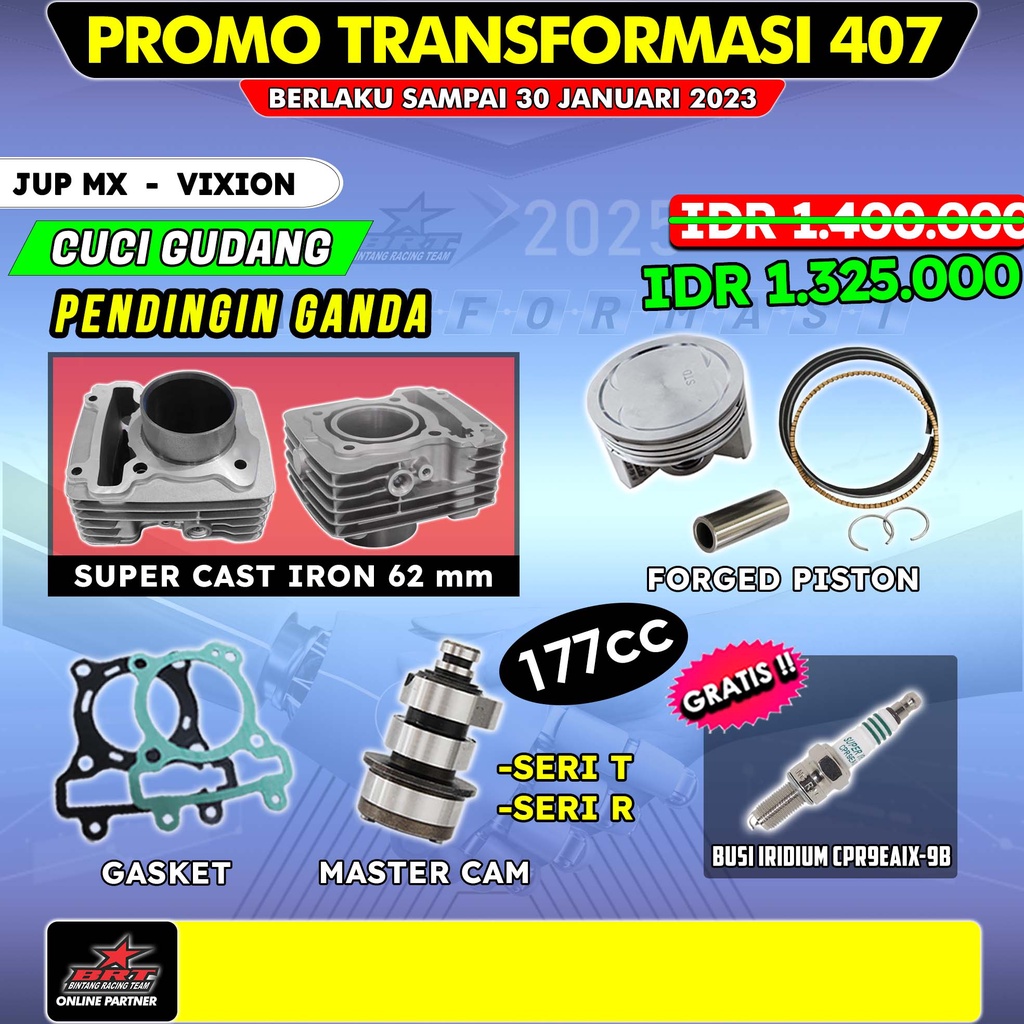 PAKET BLOK PISTON BRT JUPITER MX / VIXION - Promo 407