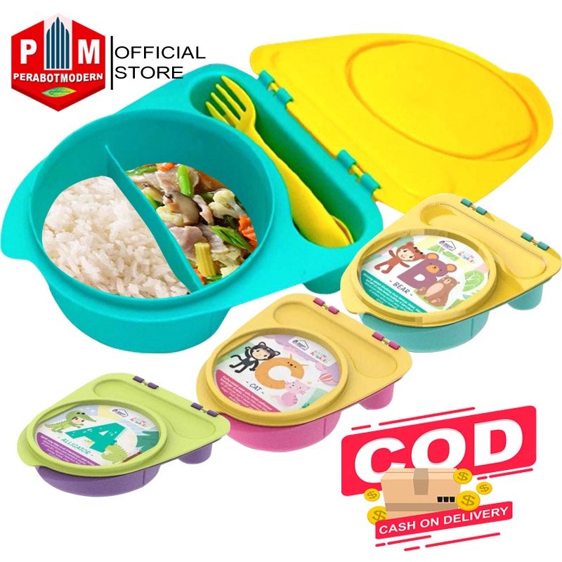 Lunch Box Set Amalfi Wadah Box Kotak MakanAn Kado Souvenir Ultah Tempat Bekal Bonus Sendok &amp; Garpu kotak bekal anak tempat makan telur sosis shusi korea food