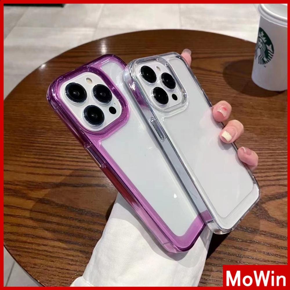 For iPhone 14 Pro Max iPhone Case HD Acrylic Hard Case TPU Frame Clear Case Plating Buttons Protection Camera Purple Black Compatible For iPhone 13 Pro max 12 Pro Max 11 xr 7Plus