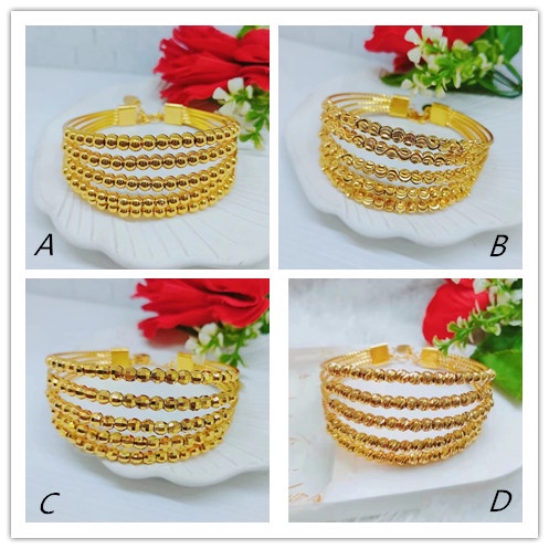 Gelang Xuping Biji Bola Lapis Emas Perhiasan Fashion A-D