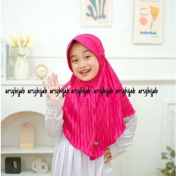 plisket anak gelombang / jilbab plisket gelombang anak 3-6thn