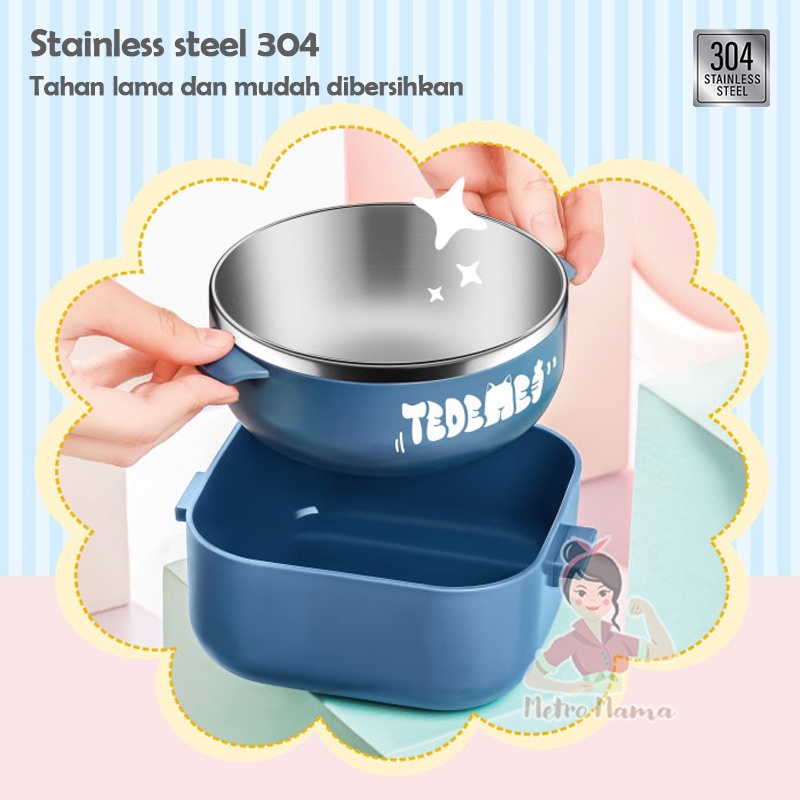 Kotak Makan Anak Stainless Steel 304 Lunch Box Set Usia MPASI PAUD TK