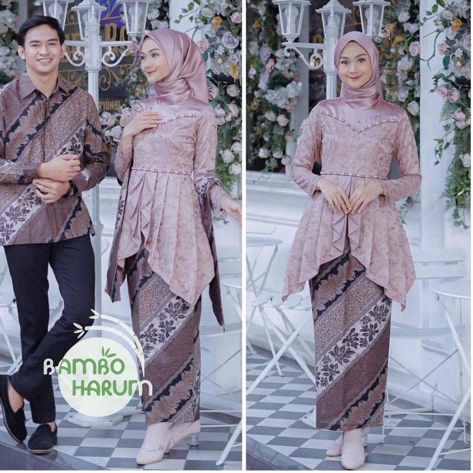Viral Baju Couple Batik Kebaya Brokat , Batik Kebaya Lamaran Tunangan Baju Batik Wisuda, Simple Brid