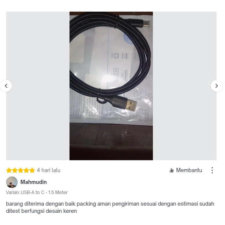 Vention Kabel Data USB A to Type C Braided 3A Fast Quick Super Charge