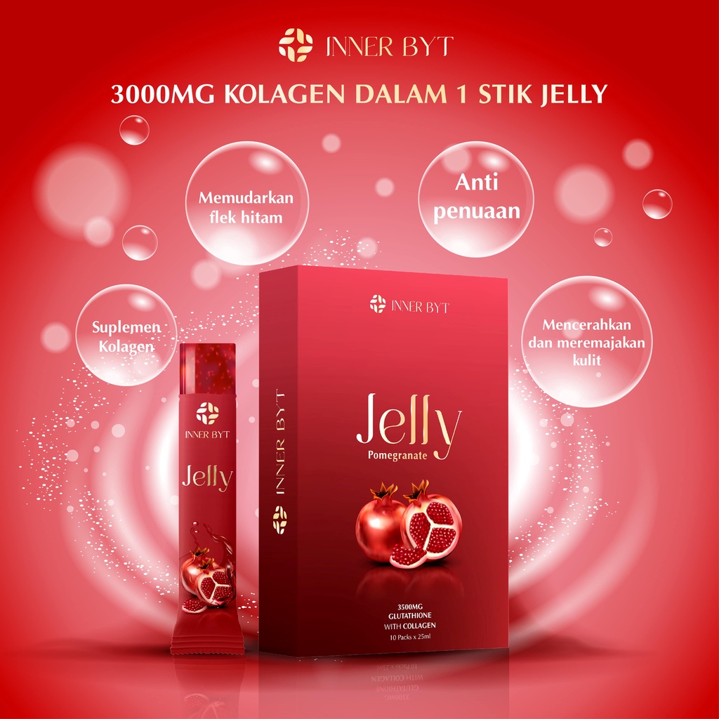 Collagen dosis tinggi Beauty Pomegranate Jelly Stick INNER Byt kulit cantik putih sehat permanen