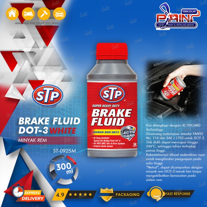 STP Brake Fluid (Cairan Minyak Rem) DOT 3 Mobil Motor 300 ml MERAH