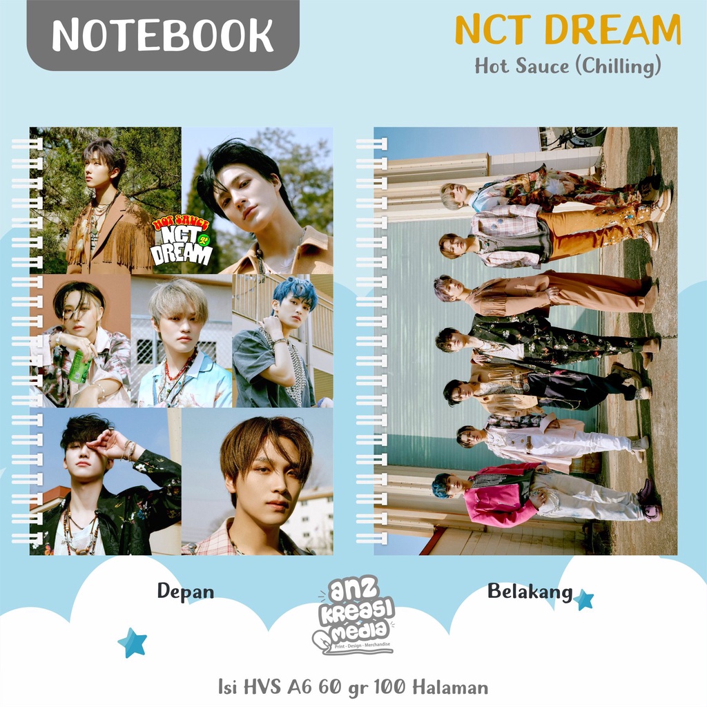 NOTEBOOK A6 BUKU TULIS SPIRAL - NCT DREAM HOT SAUCE - MERCHANDISE KPOP MURAH UNOFFICIAL