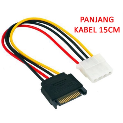 Kabel Sata Power 15pin Male To Molex 4pin Female Adapter