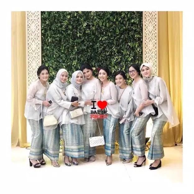 kebaya kain songket setelan + selendang 115# Termurah