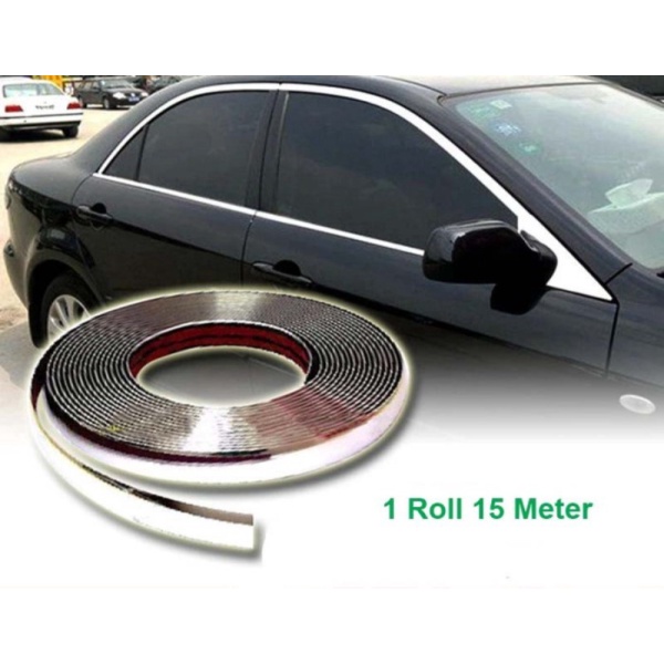 List Lis Chrome Krom Mobil Moulding Trim Body Eksterior 30mm x 15M Promo