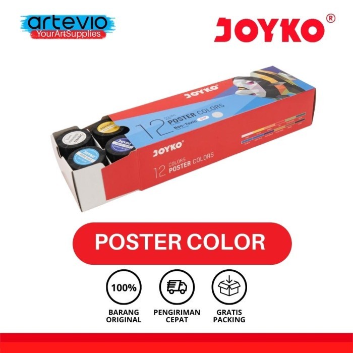 

Jualan Cat Poster Color Cat Lukis Joyko Titi Poc-10Ml-12 Colors 1 Box 12 Pcs Sale!!!