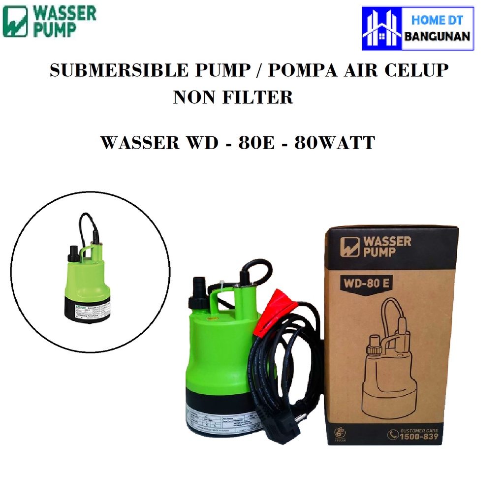 Pompa air Celup Non Otomatis Wasser WD-80 E / WD 80 E / WD80E