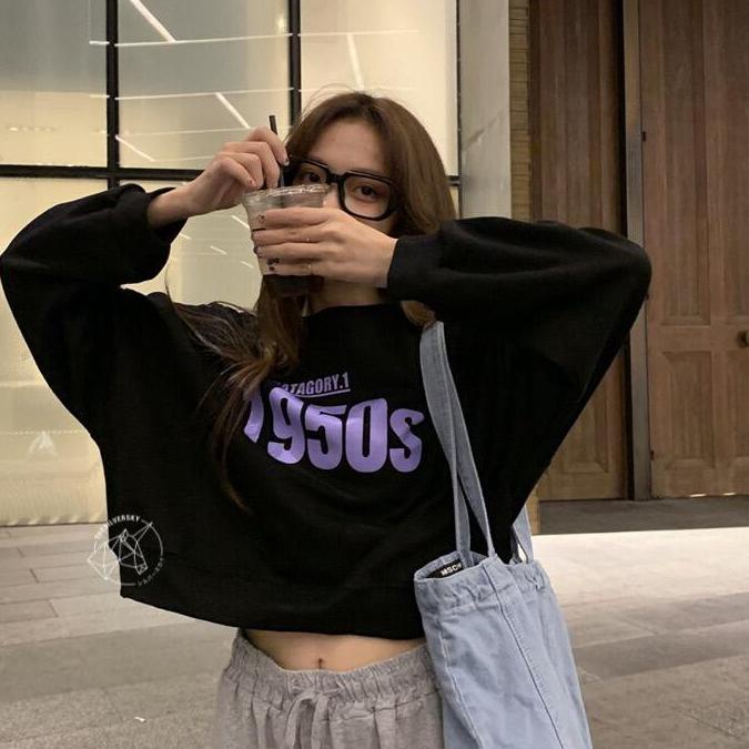 Termurah Thesilversky 1950s Crop Crewneck Sweater