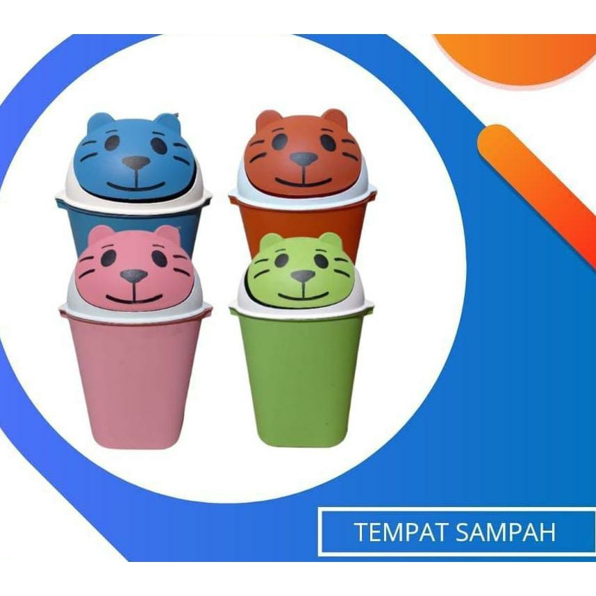TEMPAT SAMPAH KARAKTER TEMPAT SAMPAH LUCU TEMPAT SAMPAH TUTUP TEMPAT SAMPAH 10L 10 LITER VD