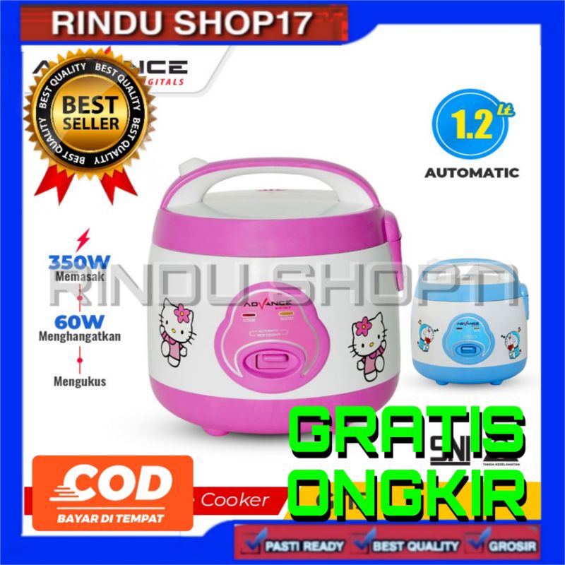 (RS)MAGICOM RICE COOKER KARAKTER MINI ADVANCE 1,2L 1 2 L 1,2 L DORAEMON HELLO KITTY