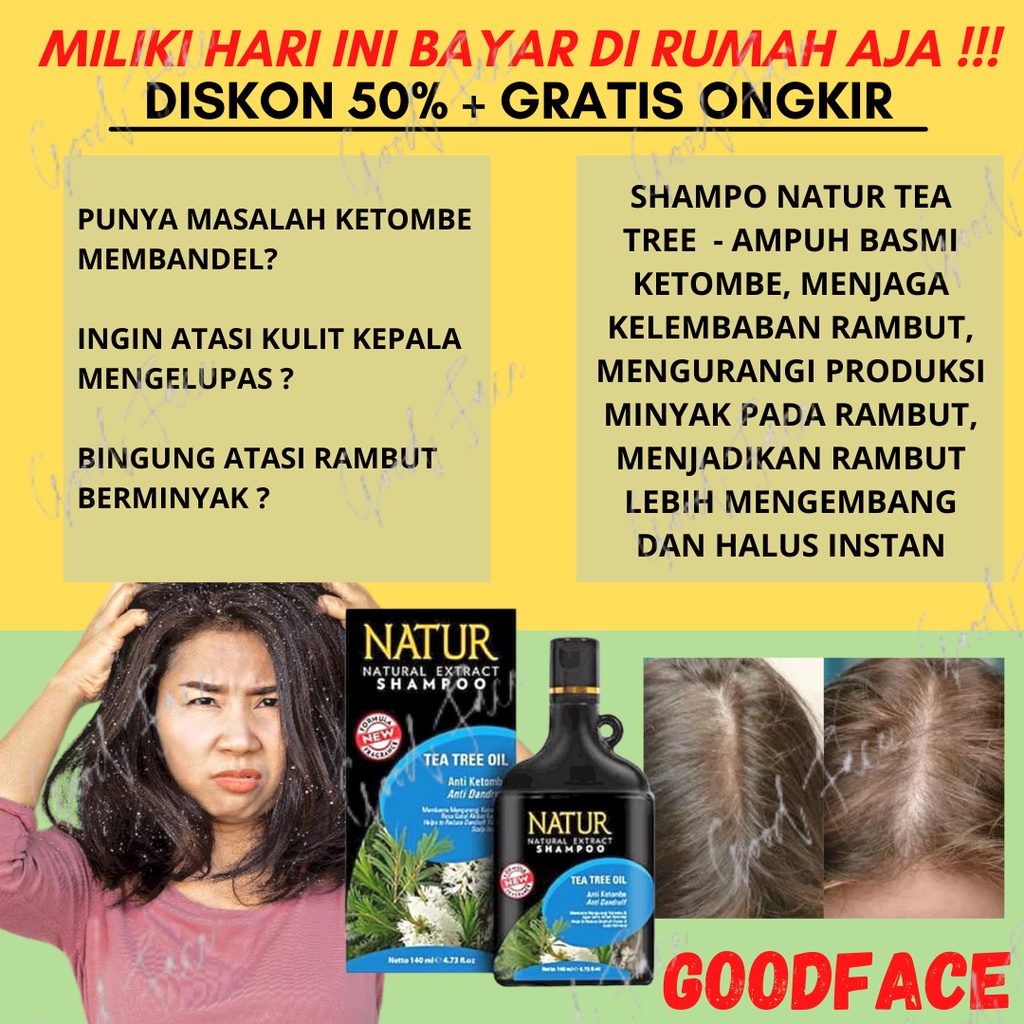 NATUR SHAMPO ANTI KETOMBE 270ML SHAMPOO NATUR ANTI KETOMBE TEA TREE