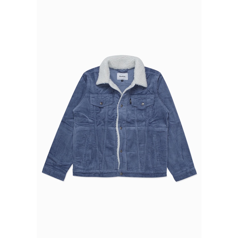 Moskav Empire Corduroy Blue Trucker Sherpa Jacket