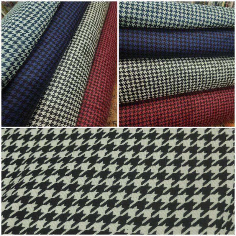 Kain Katun Jepang Houndstooth Untu Walang