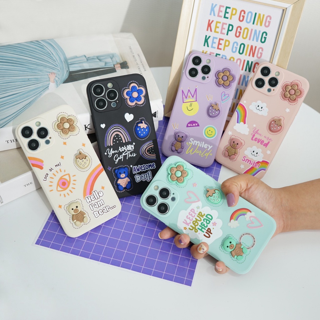 (3D 2) Softcase 3D Motif timbul for OPPO A54 A5S A1K A15 A3S A16 A74 A53 A95 RENO 6 A55 A57 Silicon 